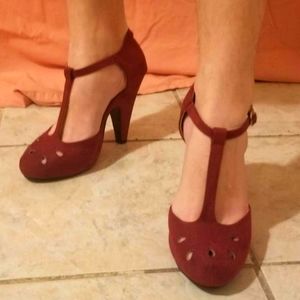 Red, 40s Style Heels